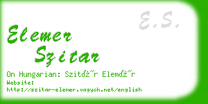 elemer szitar business card